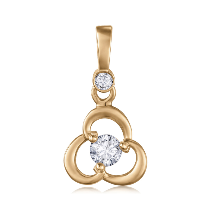 Золота підвіска з фіанітами. Артикул P-1867-P/01/1