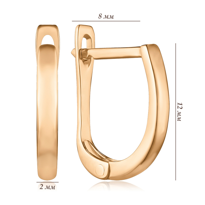 Золоті сережки без вставки. Артикул P-1892-E/01