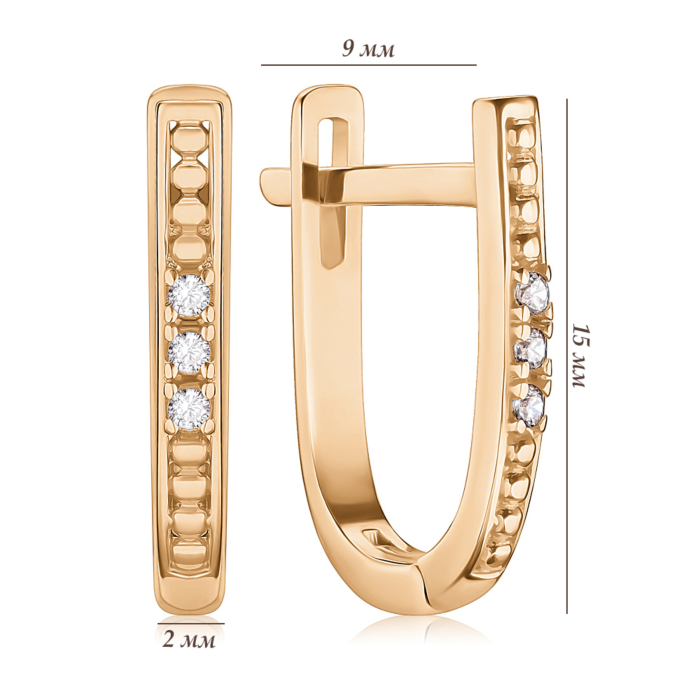 Золотые серьги. Артикул P-1919-E/01/1