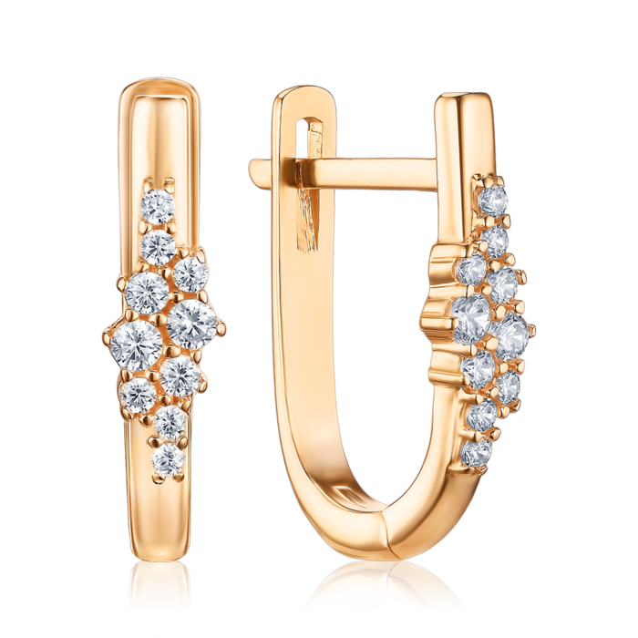 Золоті сережки з фіанітами P-1921-E/01/1