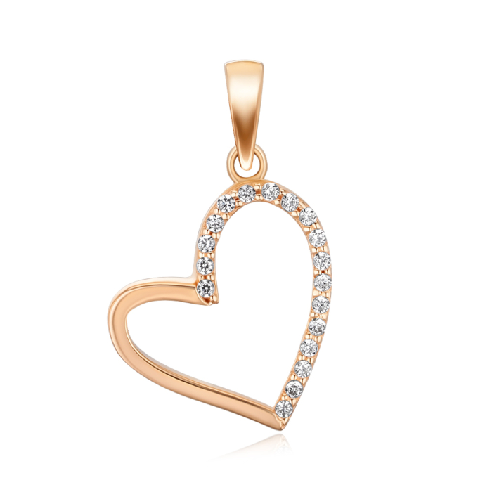 Золота підвіска з фіанітами P-1938-P/01/1