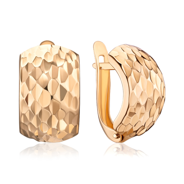 Серьги из красного золота без вставки P-194-E/01