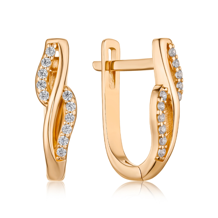 Золоті сережки з фіанітами P-1941-E/01/1