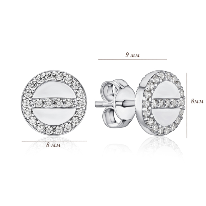 Золоті сережки з фіанітами P-1942-E/02/1