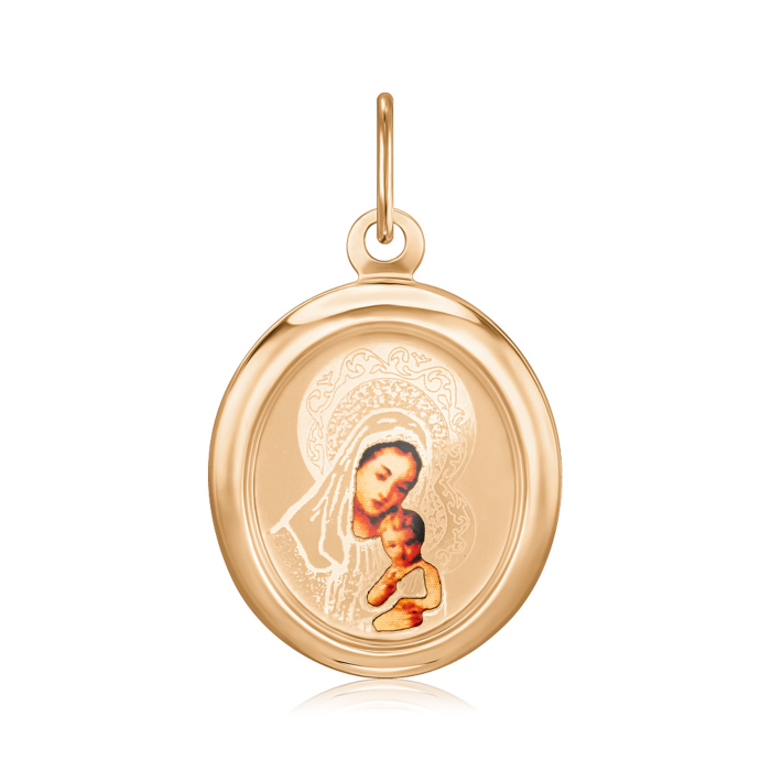 Золота підвіска-ладанка з емаллю. Артикул P-195-P/01/4531