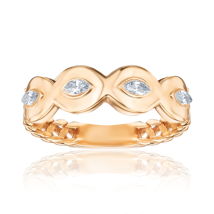 Золотое кольцо с фианитами P-1990-R/01/1