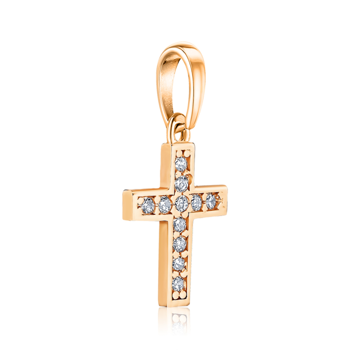 Золотий хрестик з фіанітами P-1996-P/01/1