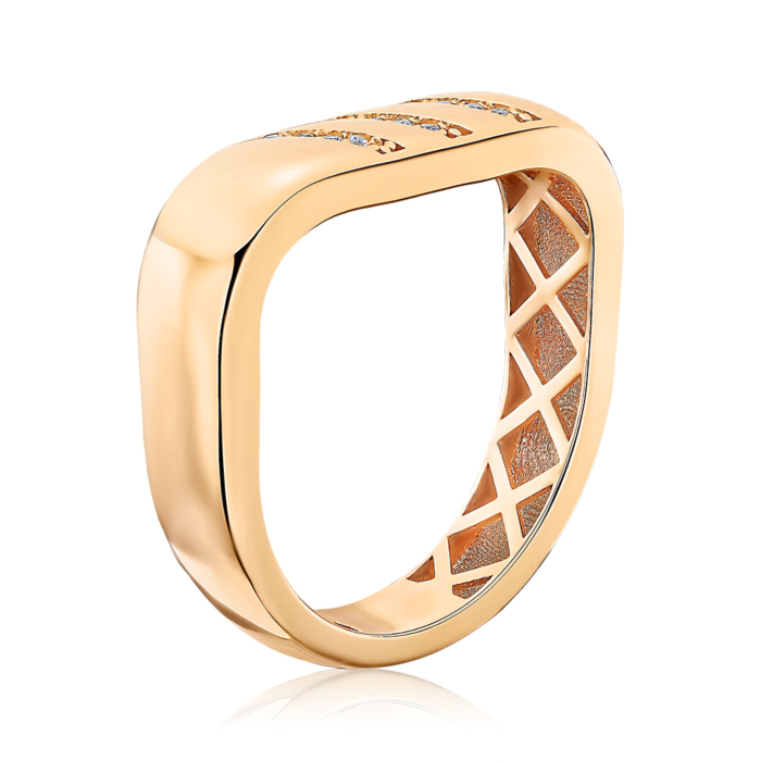 Золотое кольцо с фианитами. Артикул P-2040-R/01/1