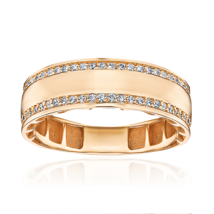 Золота каблучка з фіанітами. Артикул P-2043-R/01/1