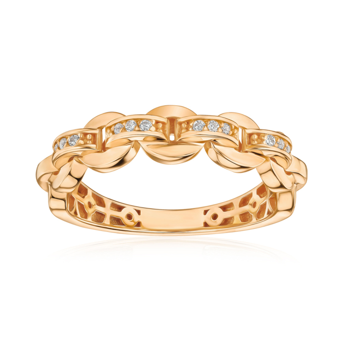 Золота каблучка з фіанітами P-2045-R/01/1