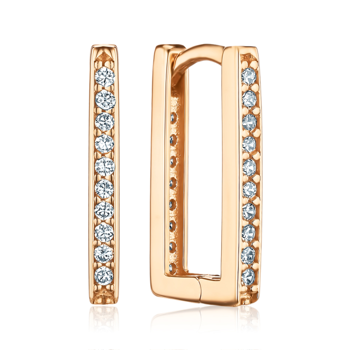 Золоті сережки з фіанітами P-2057-E/01/1