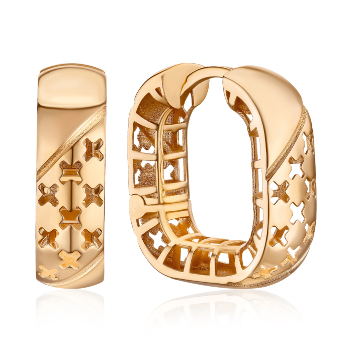 Золоті сережки конго без вставки P-2067-E/01