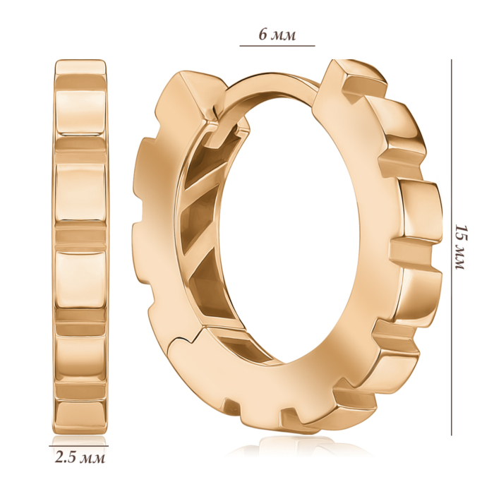 Золоті сережки-конго P-2069-E/01