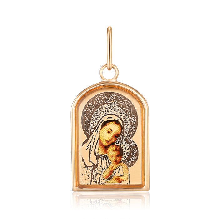 Золота підвіска-ладанка з емаллю. Артикул P-218-P/01/4531