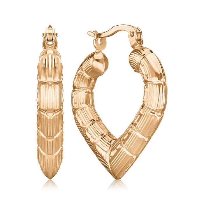 Золоті сережки-конго без вставки. Артикул P-225-E/01