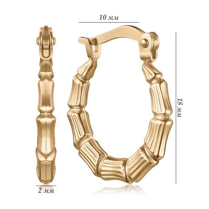 Золотые серьги-конго без вставки. Артикул P-228-E/01