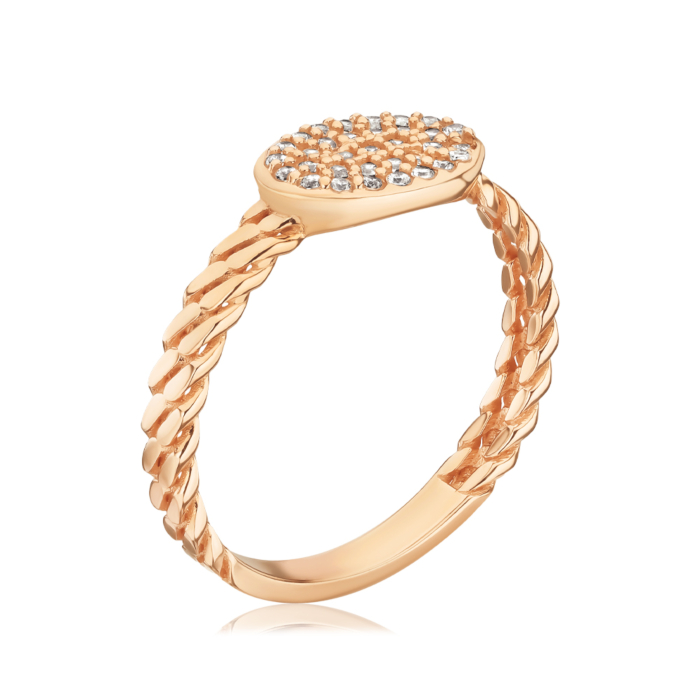 Золотое кольцо с фианитами. Артикул P-2425-R/01/1