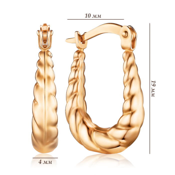 Золотые серьги-конго без вставки. Артикул P-243-E/01