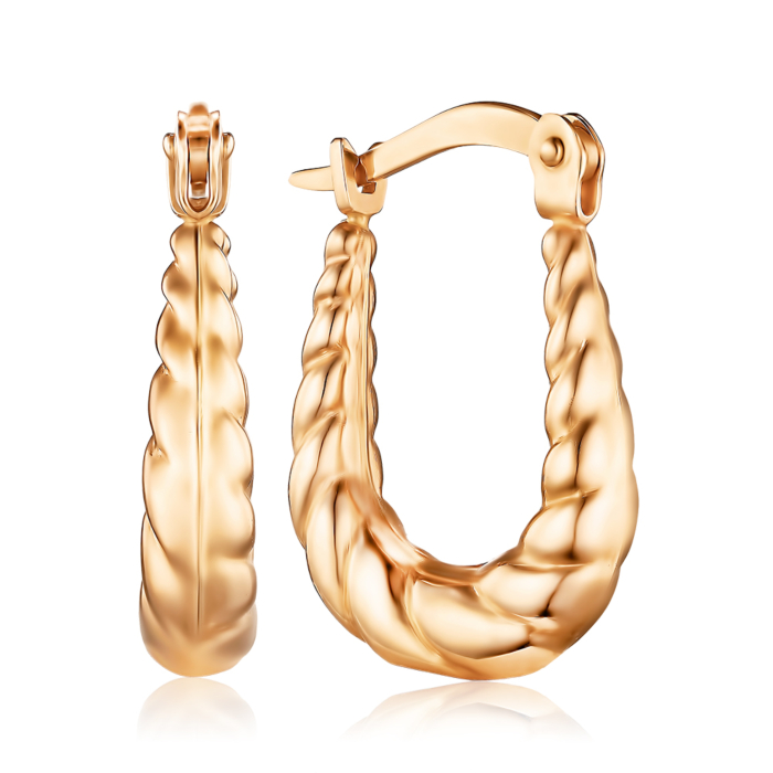 Золотые серьги-конго без вставки. Артикул P-243-E/01