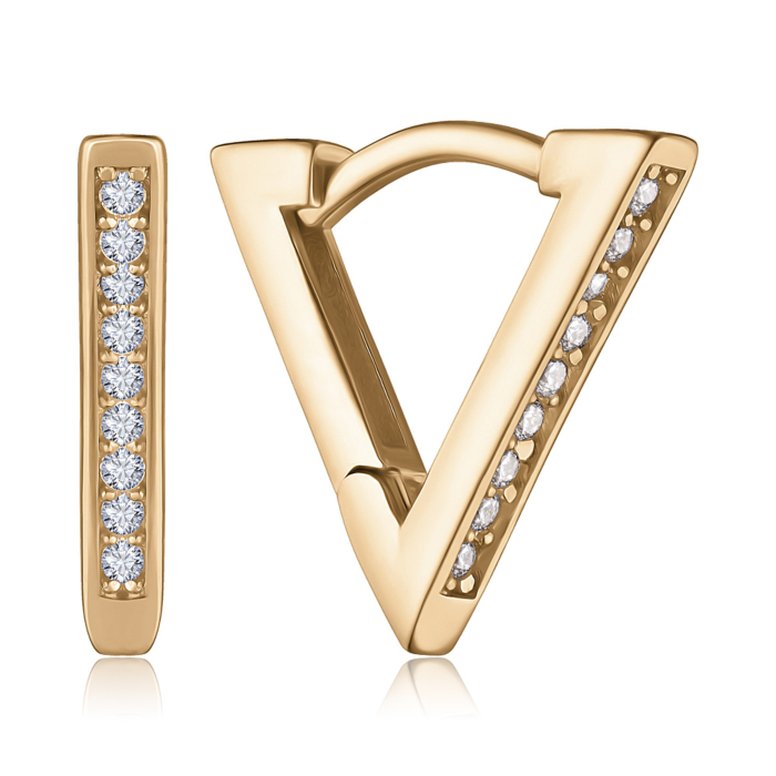 Золотые серьги с фианитами. Артикул P-2432-E/01/1