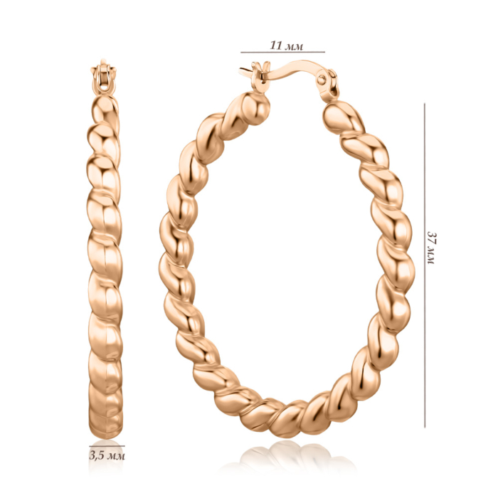 Золоті сережки-конго без вставки P-244-E/01