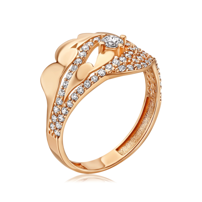 Золота каблучка з фіанітами P-2444-R/01/1