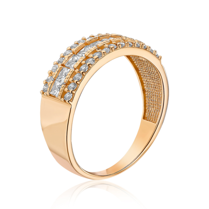 Золотое кольцо с фианитами P-263-R/01/1