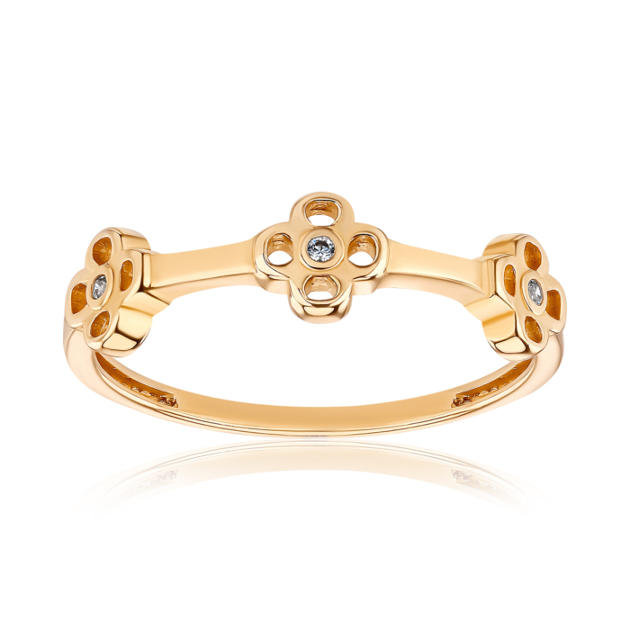 Золотое кольцо с фианитами P-264-R/01/1