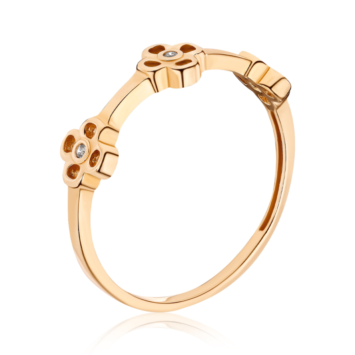 Золотое кольцо с фианитами P-264-R/01/1