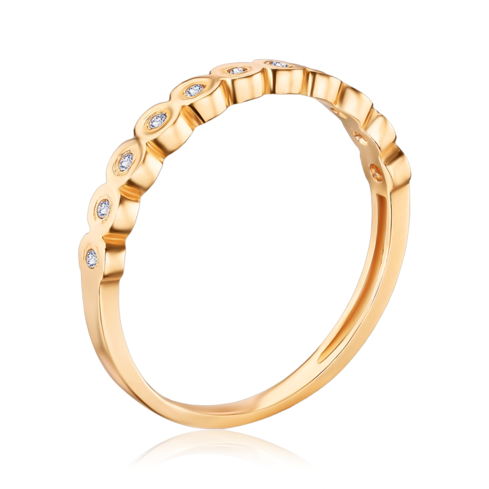 Золота каблучка з фіанітами P-278-R/01/1