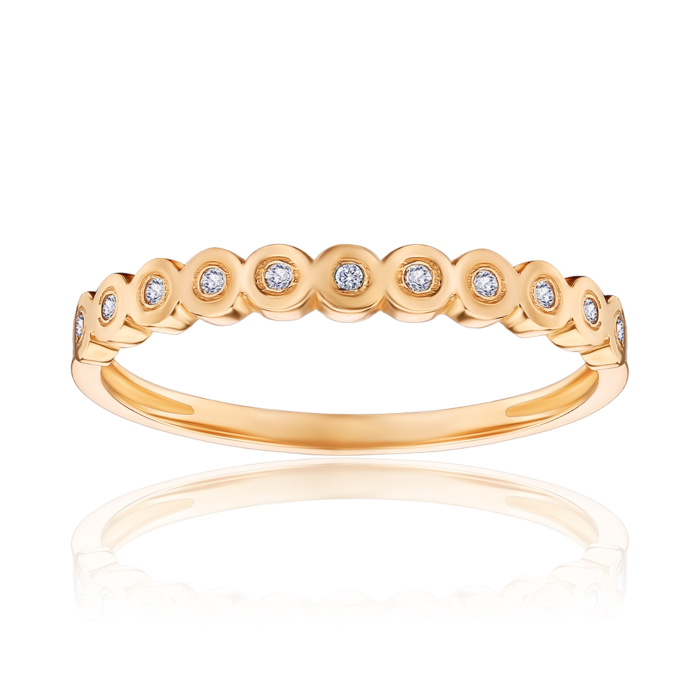 Золота каблучка з фіанітами P-278-R/01/1