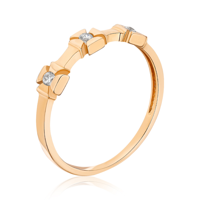 Золота каблучка з фіанітами P-282-R/01/1