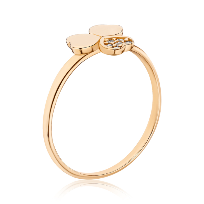 Золота каблучка з фіанітами P-284-R/01/1