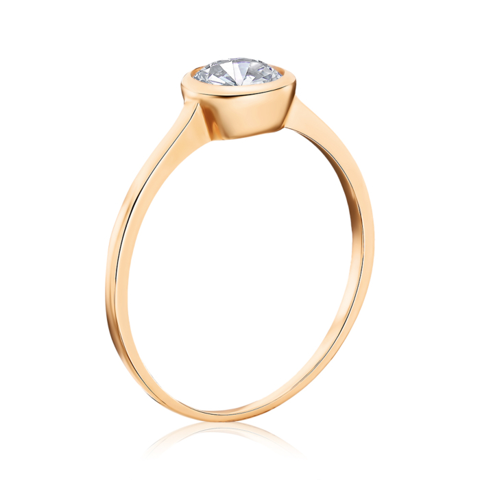 Золотое кольцо с фианитом. Артикул P-285-R/01/1