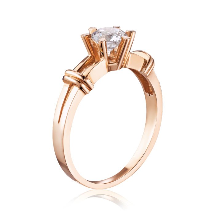 Золота каблучка з фіанітом. Артикул P-286-R/01/1