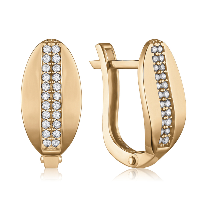 Золотые серьги с фианитами. Артикул P-2891-E/01/1