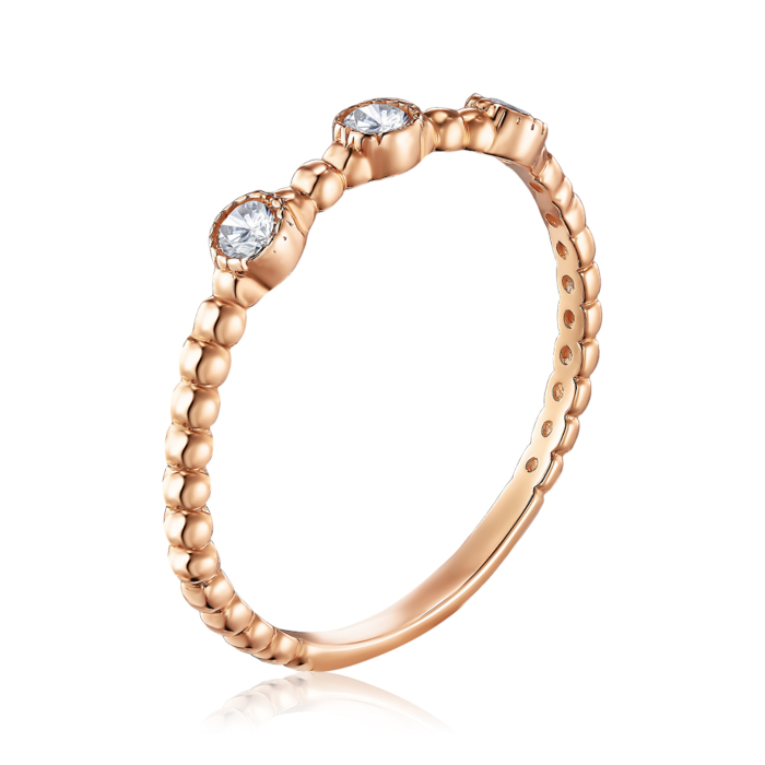 Золота каблучка з фіанітами. Артикул P-2933-R/01/1