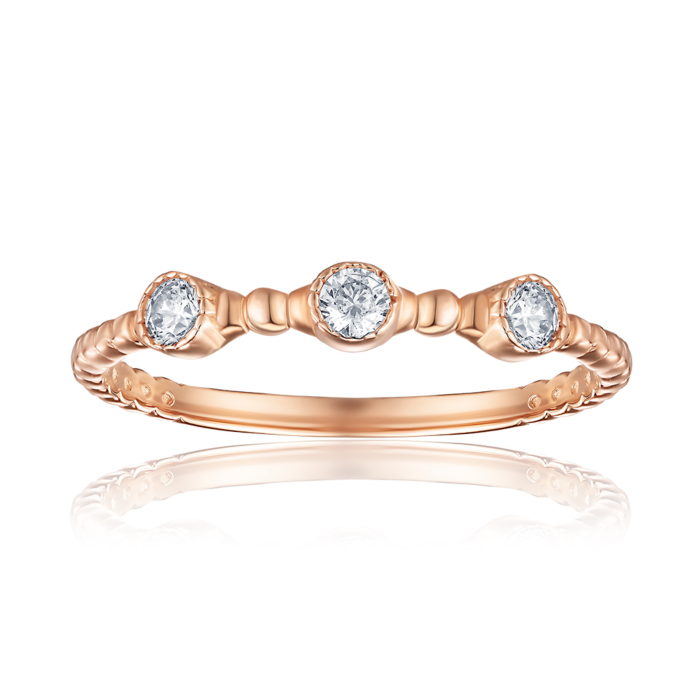 Золота каблучка з фіанітами. Артикул P-2933-R/01/1