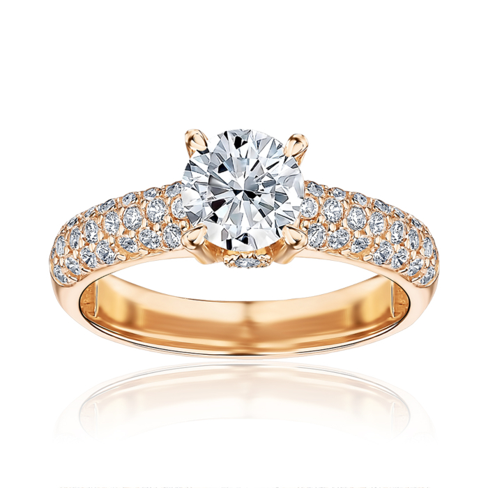 Золотое кольцо с фианитами. Артикул P-2937-R/01/1