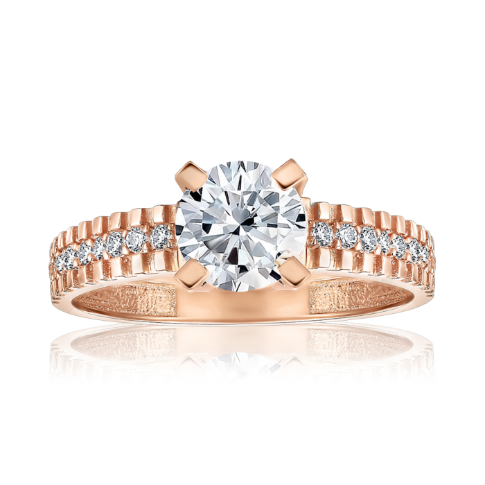 Золота каблучка з фіанітами. Артикул P-2942-R/01/1