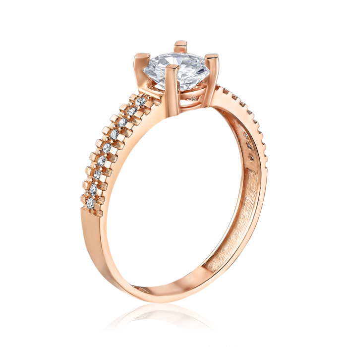 Золота каблучка з фіанітами. Артикул P-2942-R/01/1