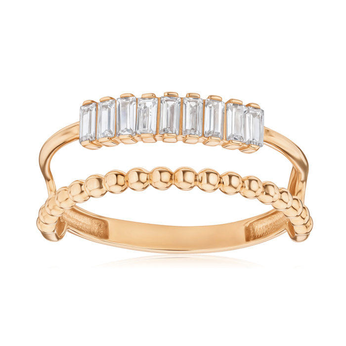 Золотое кольцо с фианитами P-2948-R/01/1