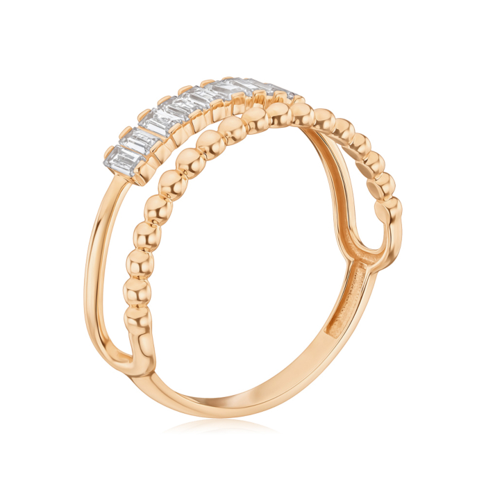 Золотое кольцо с фианитами P-2948-R/01/1