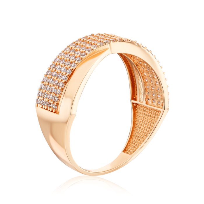 Золота каблучка з фіанітами P-3052-R/01/1