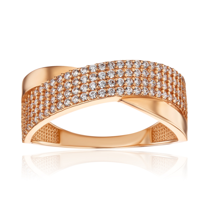 Золота каблучка з фіанітами P-3052-R/01/1