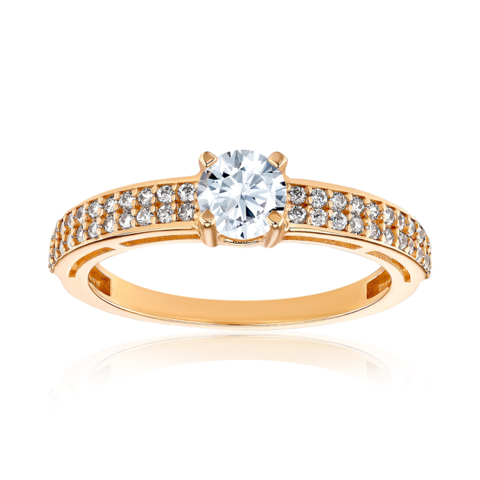 Золота каблучка з фіанітами P-3060-R/01/1