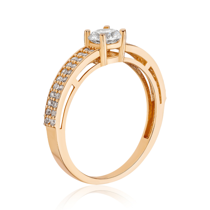 Золота каблучка з фіанітами P-3060-R/01/1