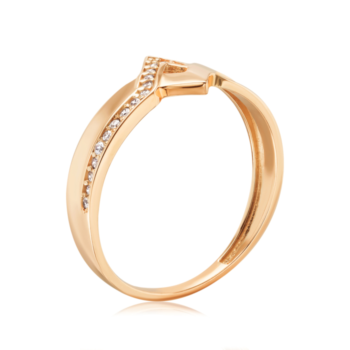 Золотое кольцо с фианитами P-3064-R/01/1