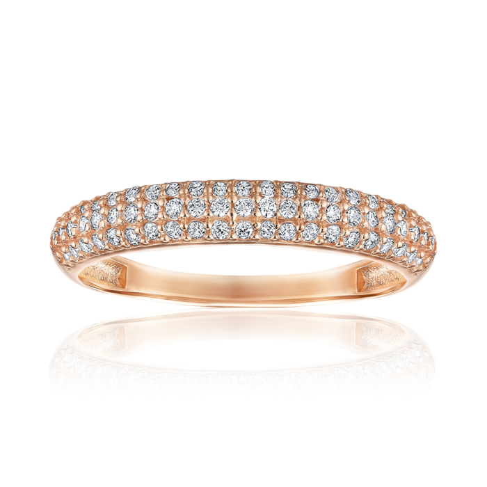 Золотое кольцо с фианитами. Артикул P-3074-R/01/1