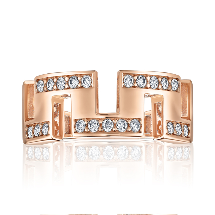 Золота каблучка з фіанітами. Артикул P-3132-R/01/1